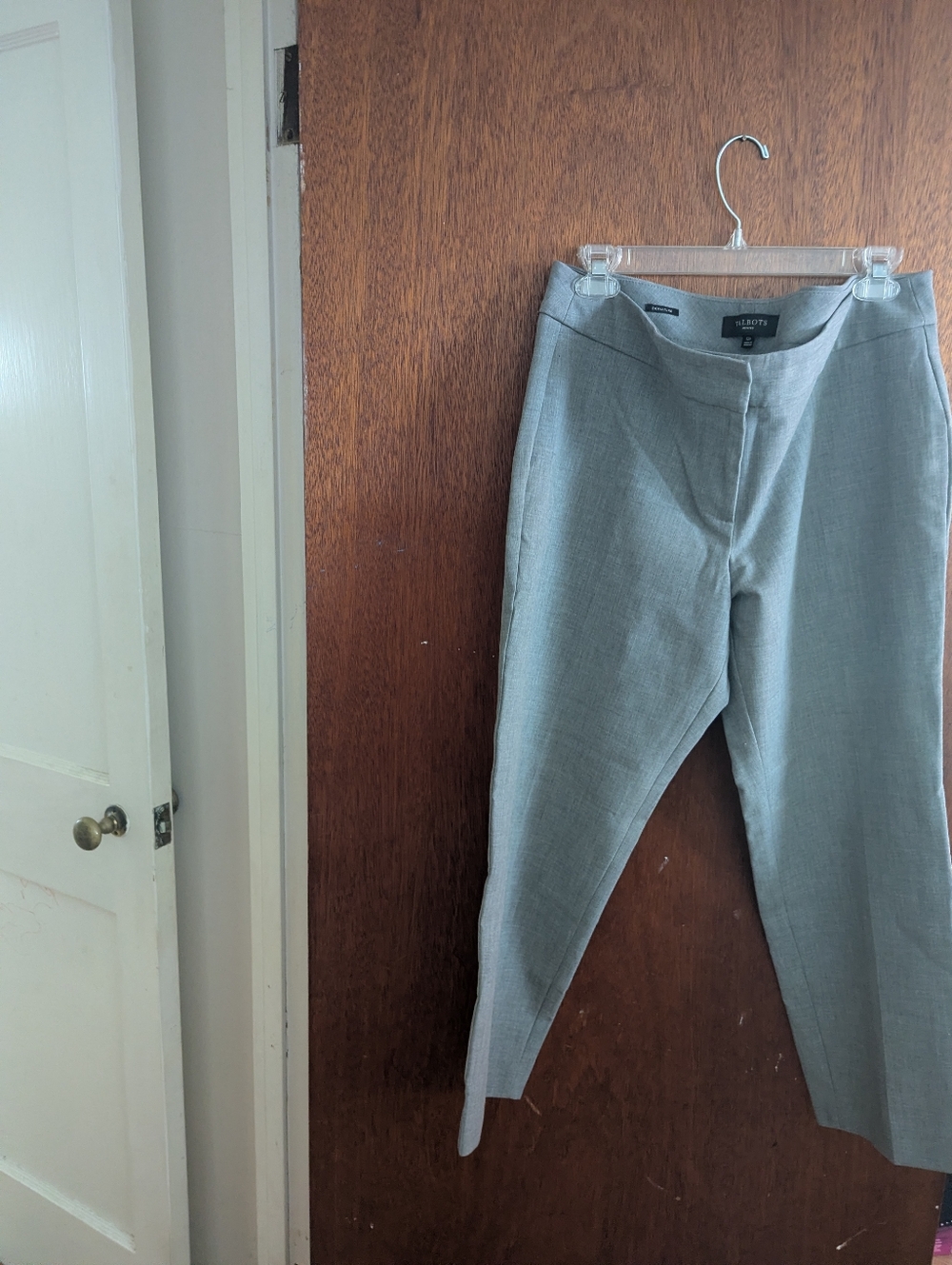 Talbots Light Gray Tailored Petite Straight Pants